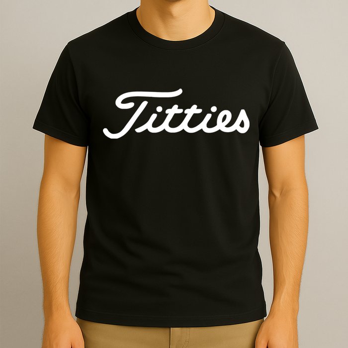 Titties Golf Bachelor Party Funny Golfing Gift Parody T-Shirt