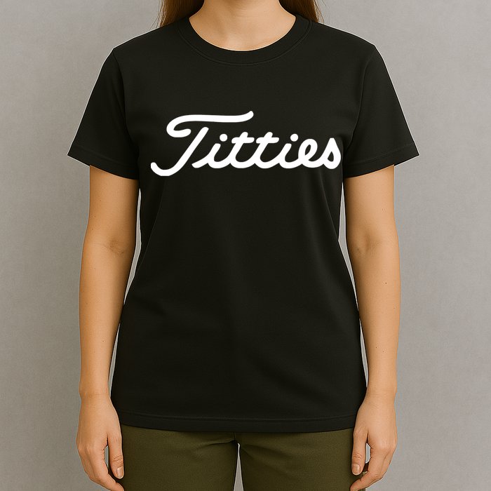 Titties Golf Bachelor Party Funny Golfing Gift Parody T-Shirt