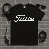 Titties Golf Bachelor Party Funny Golfing Gift Parody T-Shirt