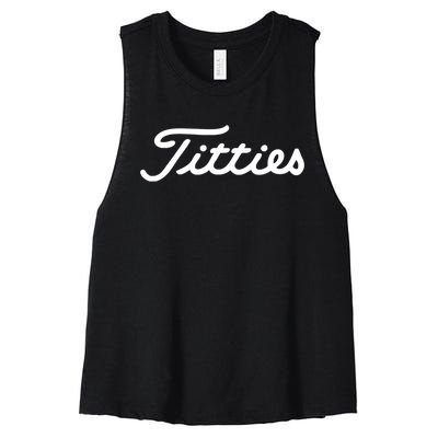 Titties Golf Bachelor Party Funny Golfing Gift Parody Women's Racerback Cropped Tank