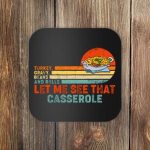 Turkey Gravy Beans And Rolls Let Me See That Casserole Retro Thanksgiving Gift Coaster