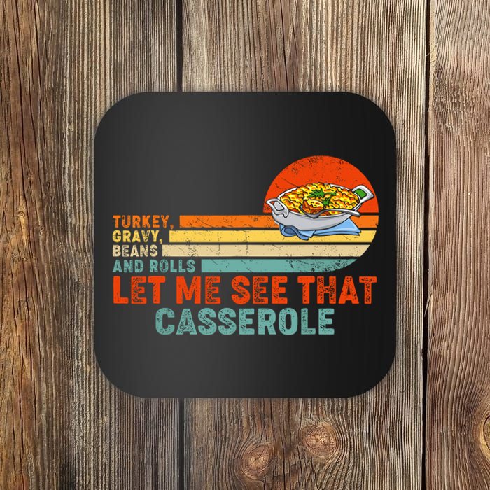 Turkey Gravy Beans And Rolls Let Me See That Casserole Retro Thanksgiving Gift Coaster