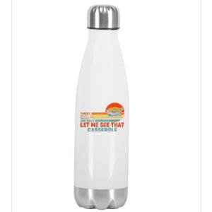 Turkey Gravy Beans And Rolls Let Me See That Casserole Retro Thanksgiving Gift Stainless Steel Insulated Water Bottle