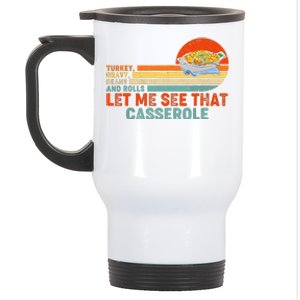 Turkey Gravy Beans And Rolls Let Me See That Casserole Retro Thanksgiving Gift Stainless Steel Travel Mug