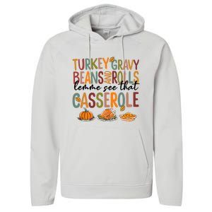 Turkey Gravy Beans And Rolls Let Me See That Casserole Fall Performance Fleece Hoodie