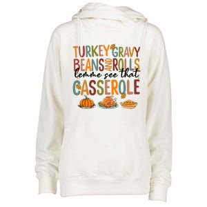 Turkey Gravy Beans And Rolls Let Me See That Casserole Fall Womens Funnel Neck Pullover Hood