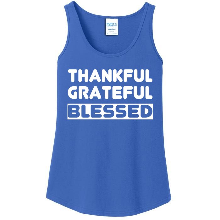 Thankful Grateful Blessed Gift Thanksgiving Gift Ladies Essential Tank