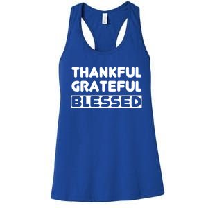 Thankful Grateful Blessed Gift Thanksgiving Gift Women's Racerback Tank