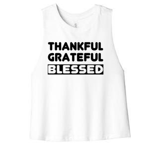 Thankful Grateful Blessed Gift Thanksgiving Gift Women's Racerback Cropped Tank