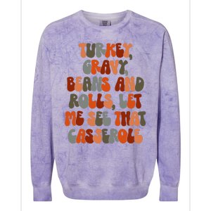 Turkey Gravy Beans And Rolls Let Me See That Casserole Retro Colorblast Crewneck Sweatshirt