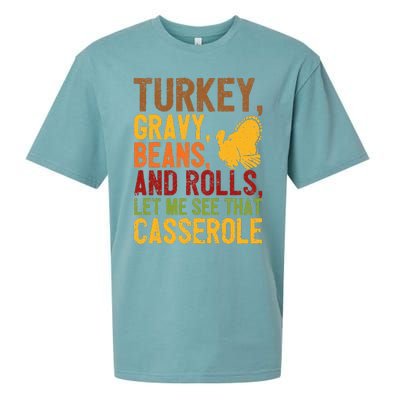 Turkey Gravy Beans And Rolls Let Me See That Casserole Funny Sueded Cloud Jersey T-Shirt