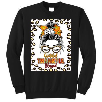 Thankful Grateful Blessed Happy Thanksgiving Autumn Falling Sweatshirt