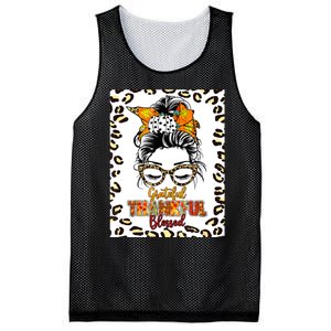 Thankful Grateful Blessed Happy Thanksgiving Autumn Falling Mesh Reversible Basketball Jersey Tank