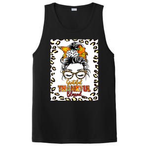 Thankful Grateful Blessed Happy Thanksgiving Autumn Falling PosiCharge Competitor Tank