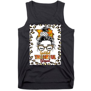 Thankful Grateful Blessed Happy Thanksgiving Autumn Falling Tank Top