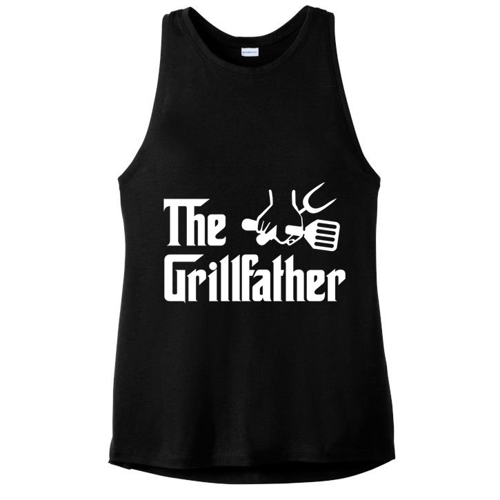 The Grillfather Bbq Grill Barbecue Cooking Cook Daddy Papa Gift Ladies PosiCharge Tri-Blend Wicking Tank