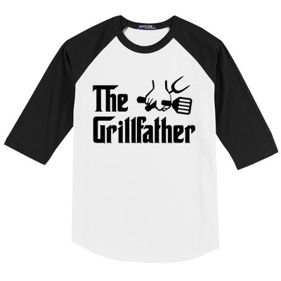 The Grillfather Bbq Grill Barbecue Cooking Cook Daddy Papa Gift Baseball Sleeve Shirt