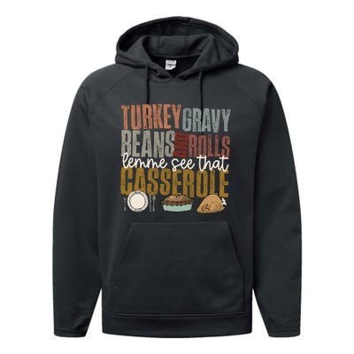 Turkey Gravy Beans And Rolls Let Me See That Casserole Fall Performance Fleece Hoodie