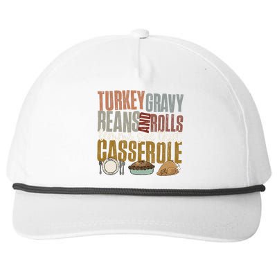 Turkey Gravy Beans And Rolls Let Me See That Casserole Fall Snapback Five-Panel Rope Hat