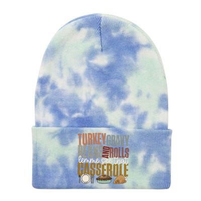 Turkey Gravy Beans And Rolls Let Me See That Casserole Fall Tie Dye 12in Knit Beanie