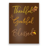 Thankful Grateful Blessed Thanksgiving Fall Season Poster