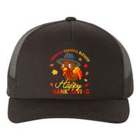 Thankful Grateful Blessed Thanksgiving Turkey Girls Yupoong Adult 5-Panel Trucker Hat