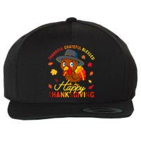 Thankful Grateful Blessed Thanksgiving Turkey Girls Wool Snapback Cap