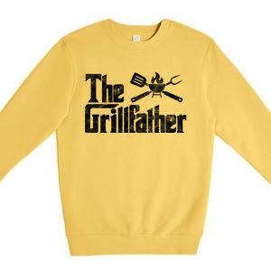 The Grillfather Bbq Grill Smoker Barbecue Chef Grill Master Meaningful Gift Premium Crewneck Sweatshirt