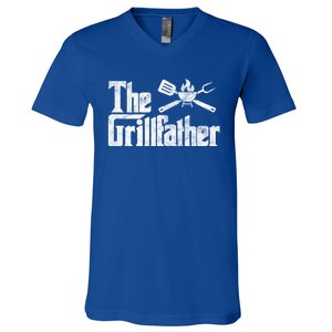 The Grillfather Bbq Grill Smoker Barbecue Chef Grill Master Meaningful Gift V-Neck T-Shirt