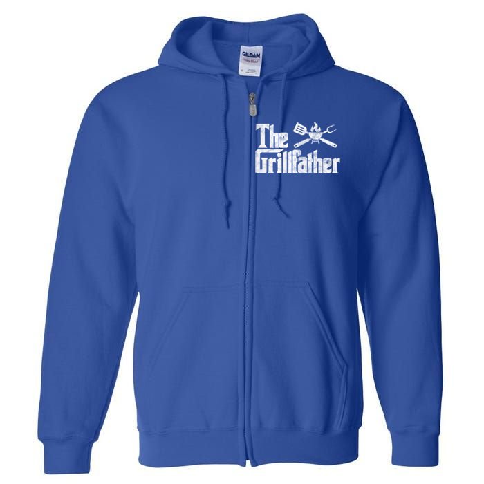 The Grillfather Bbq Grill Smoker Barbecue Chef Grill Master Meaningful Gift Full Zip Hoodie