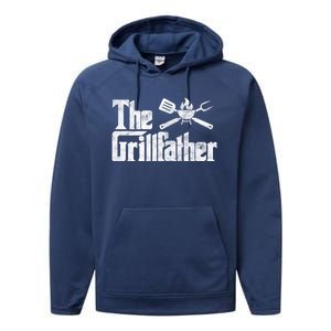 The Grillfather Bbq Grill Smoker Barbecue Chef Grill Master Meaningful Gift Performance Fleece Hoodie