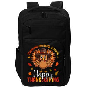 Thankful Grateful Blessed Thanksgiving Turkey Impact Tech Backpack