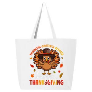 Thankful Grateful Blessed Thanksgiving Turkey 25L Jumbo Tote