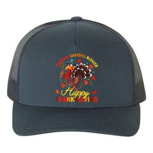 Thankful Grateful Blessed Thanksgiving Turkey Yupoong Adult 5-Panel Trucker Hat