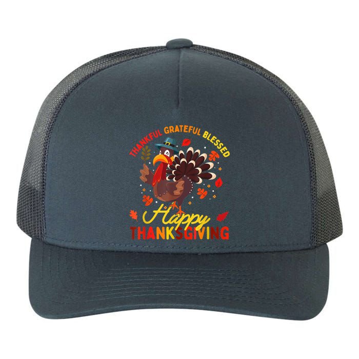 Thankful Grateful Blessed Thanksgiving Turkey Yupoong Adult 5-Panel Trucker Hat