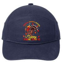 Thankful Grateful Blessed Thanksgiving Turkey 7-Panel Snapback Hat