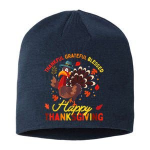 Thankful Grateful Blessed Thanksgiving Turkey Sustainable Beanie