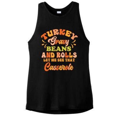 Turkey Gravy Beans And Rolls Happy Thanksgiving Day Cute Gift Ladies PosiCharge Tri-Blend Wicking Tank