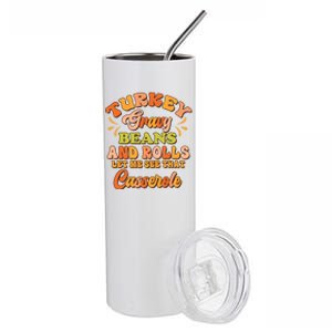 Turkey Gravy Beans And Rolls Happy Thanksgiving Day Cute Gift Stainless Steel Tumbler