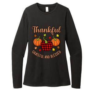 Thankful Grateful Blessed Turkey Thanksgiving Family  Womens CVC Long Sleeve Shirt