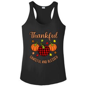 Thankful Grateful Blessed Turkey Thanksgiving Family  Ladies PosiCharge Competitor Racerback Tank