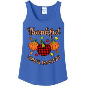 Thankful Grateful Blessed Turkey Thanksgiving Family  Ladies Essential Tank