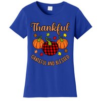 Thankful Grateful Blessed Turkey Thanksgiving Family  Women's T-Shirt