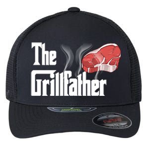 The Grillfather Bbq Grill Smoker Barbecue Grilling Gift Flexfit Unipanel Trucker Cap