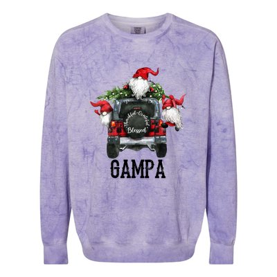 Thankful Grateful Blessed Gampa Grandpa Gift Colorblast Crewneck Sweatshirt