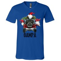 Thankful Grateful Blessed Gampa Grandpa Gift V-Neck T-Shirt