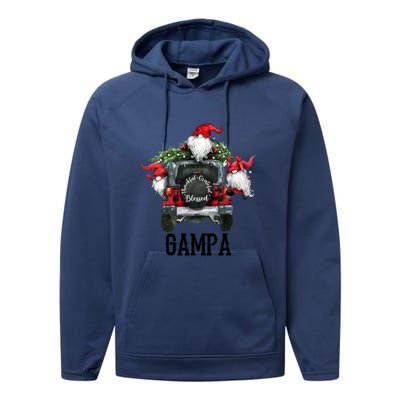 Thankful Grateful Blessed Gampa Grandpa Gift Performance Fleece Hoodie