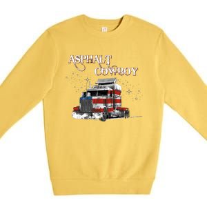 Trucker Gift Big Rig Semi Trailer Truck Driver Over The Road Great Gift Premium Crewneck Sweatshirt