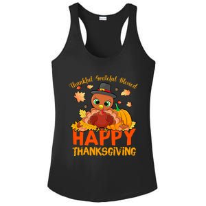 Thankful Grateful Blessed Thanksgiving Turkey Girls Ladies PosiCharge Competitor Racerback Tank