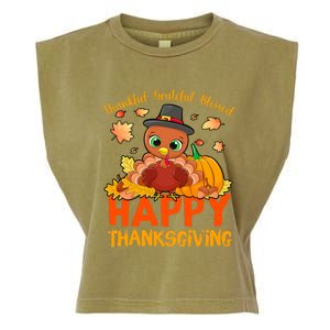 Thankful Grateful Blessed Thanksgiving Turkey Girls Garment-Dyed Women's Muscle Tee